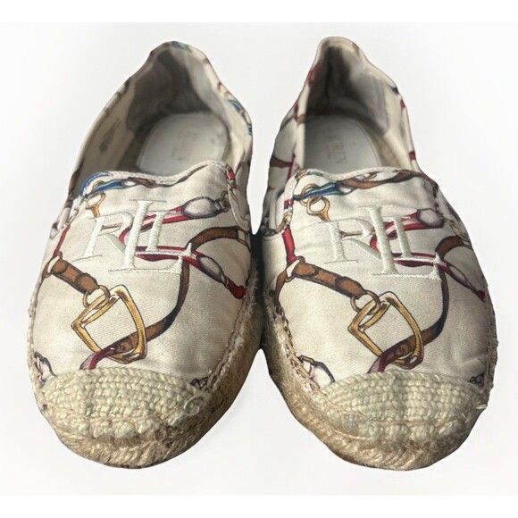 Lauren‎ Ralph Lauren Destini Espadrilles Equestrian Monogram Logo RLR Sz 9.5 B - Picture 2 of 9